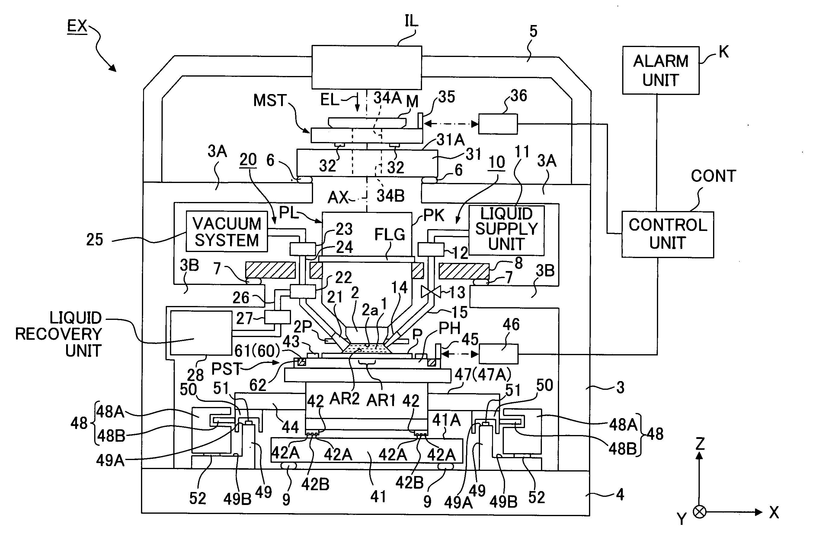 Exposure apparatus, method for producing device, and method for controlling exposure apparatus