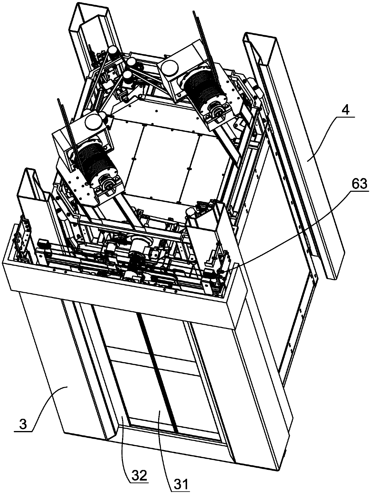 Elevator landing door and car door structure which is small in occupied space