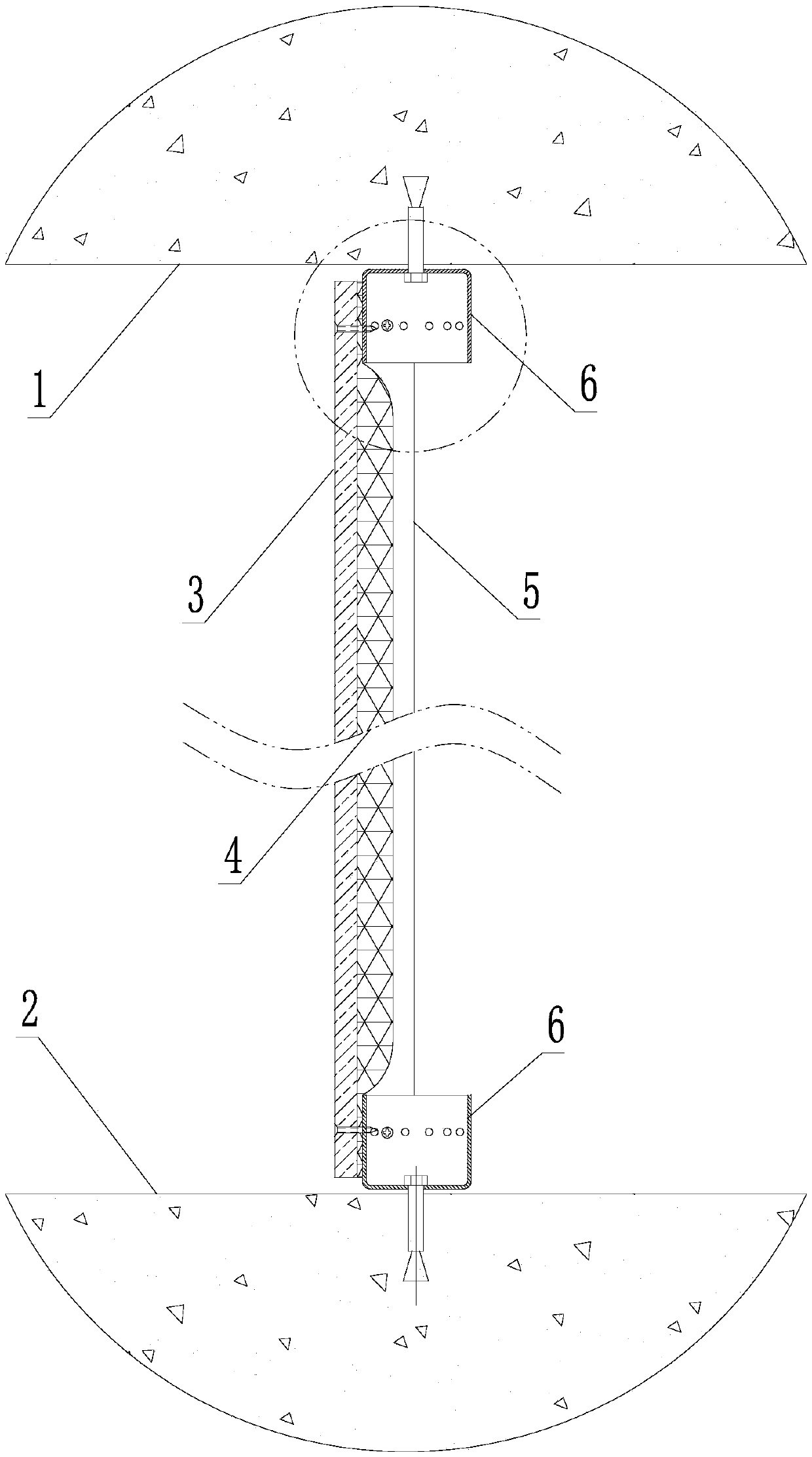 Assembled wall body with built-in ceiling and floor keel connecting element