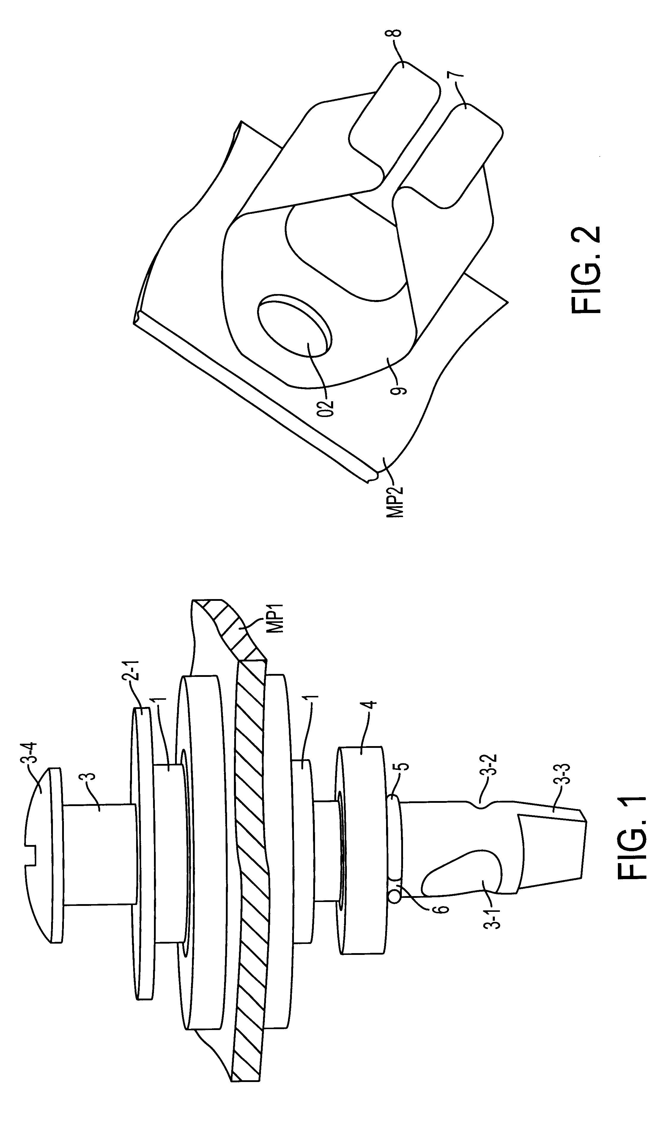 Vibration-damping detachable connection arrangement for two components with a rotating bolt, a retaining spring and a vibration-damping ring