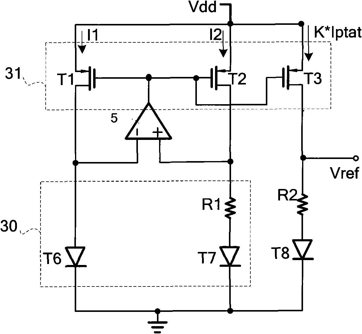 Voltage reference circuit with switch control characteristic