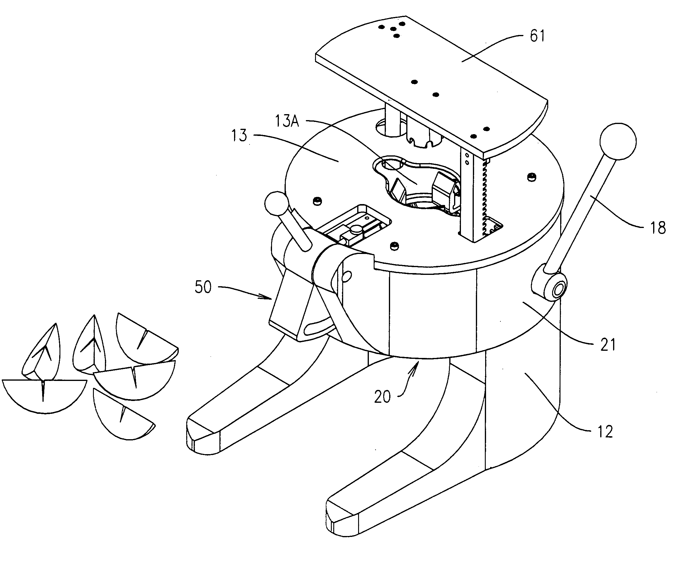 Lemon-wedge cutter for restaurants and bars