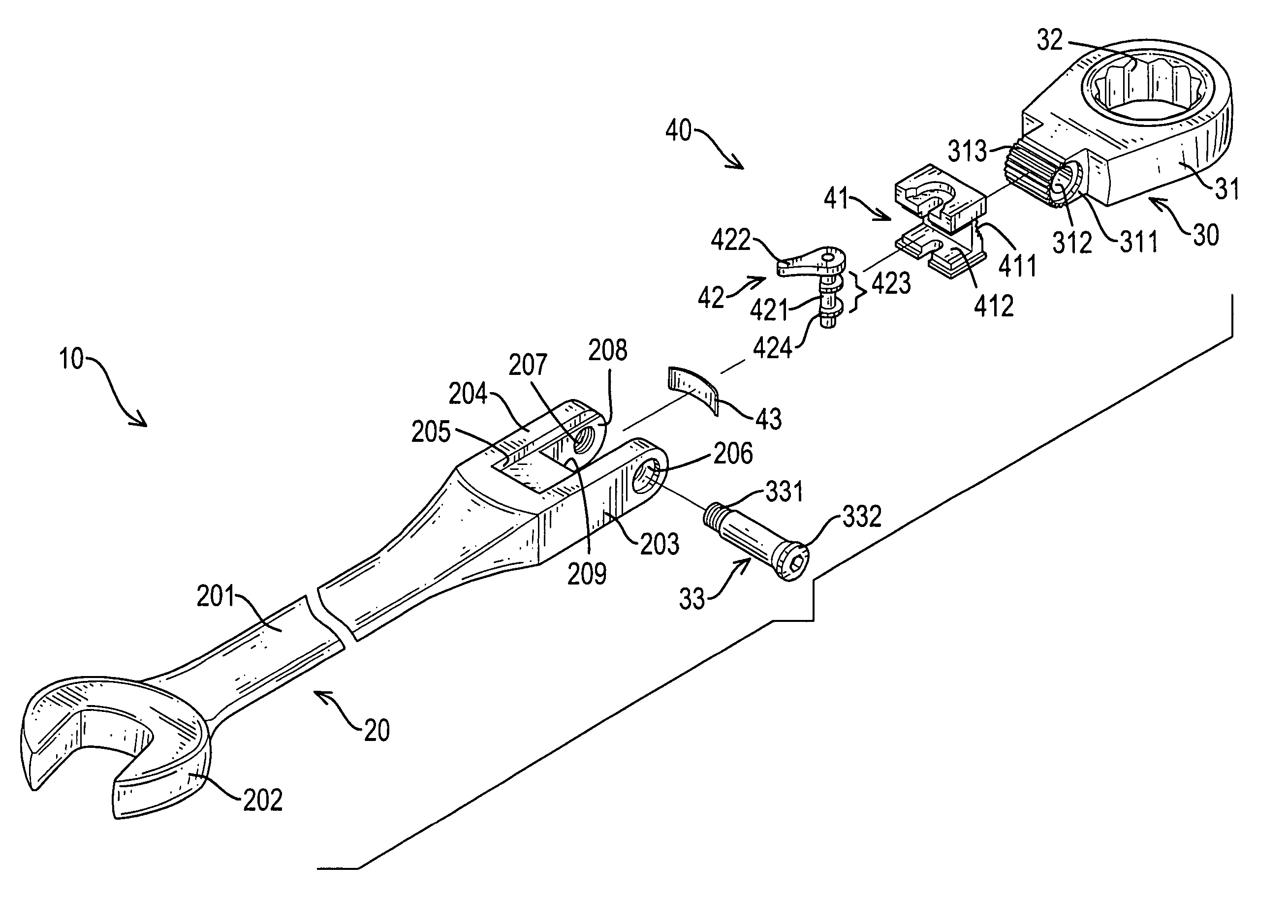 Hand tool having an adjustable head