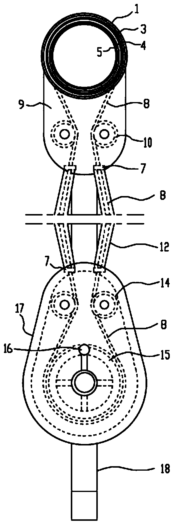 A wire-driven fruit and branch harvesting and shearing device