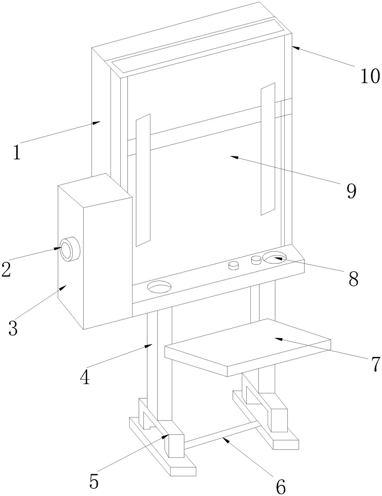 Displayer with supporting columns and orifices