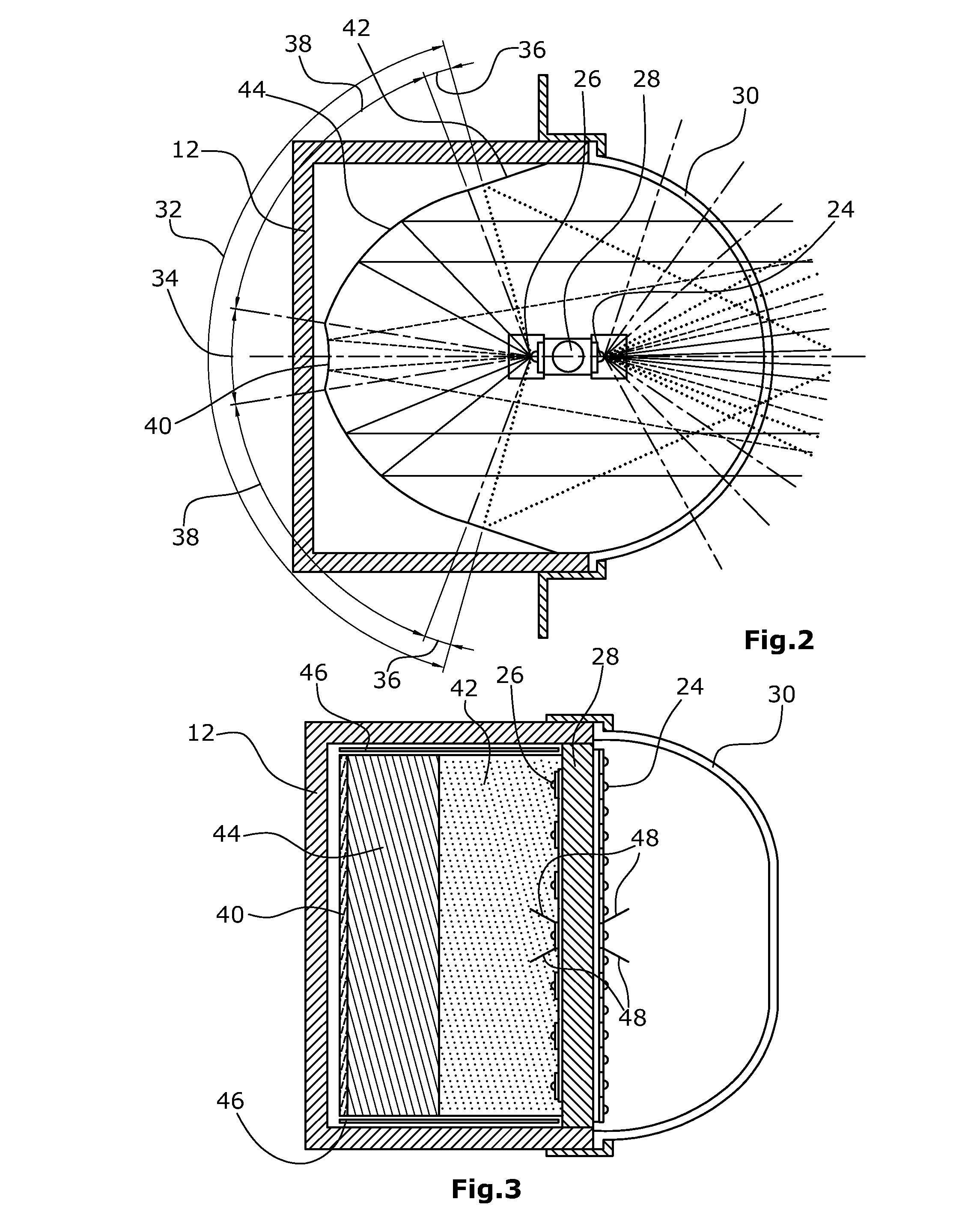 Aircraft light for emitting light in a desired spatial angular region and with a desired light distribution