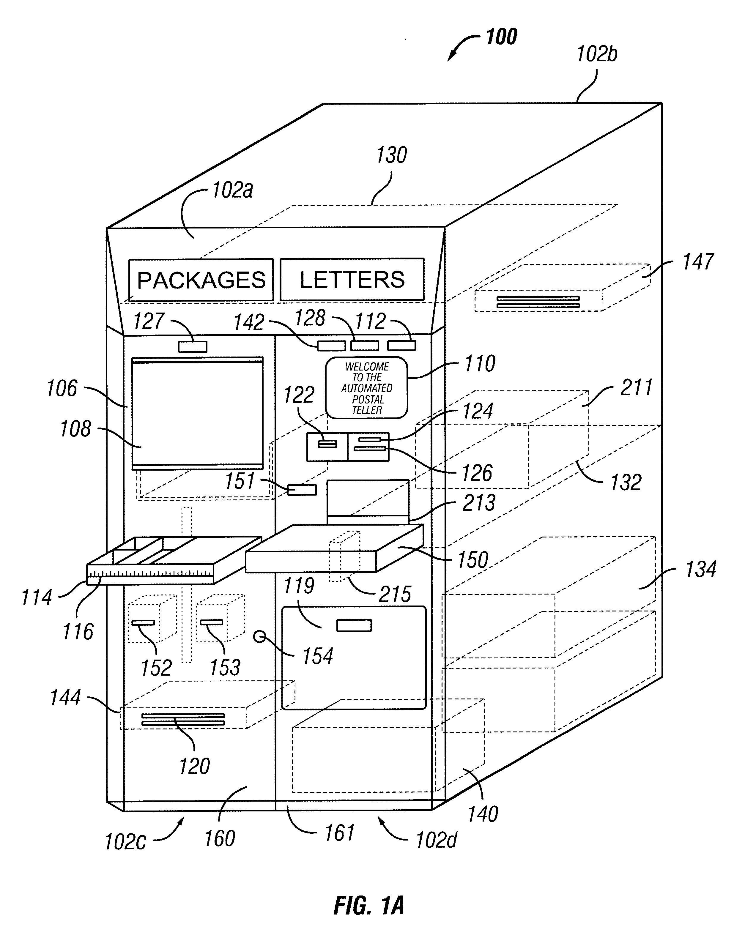 Automated self-service mail processing and storing systems