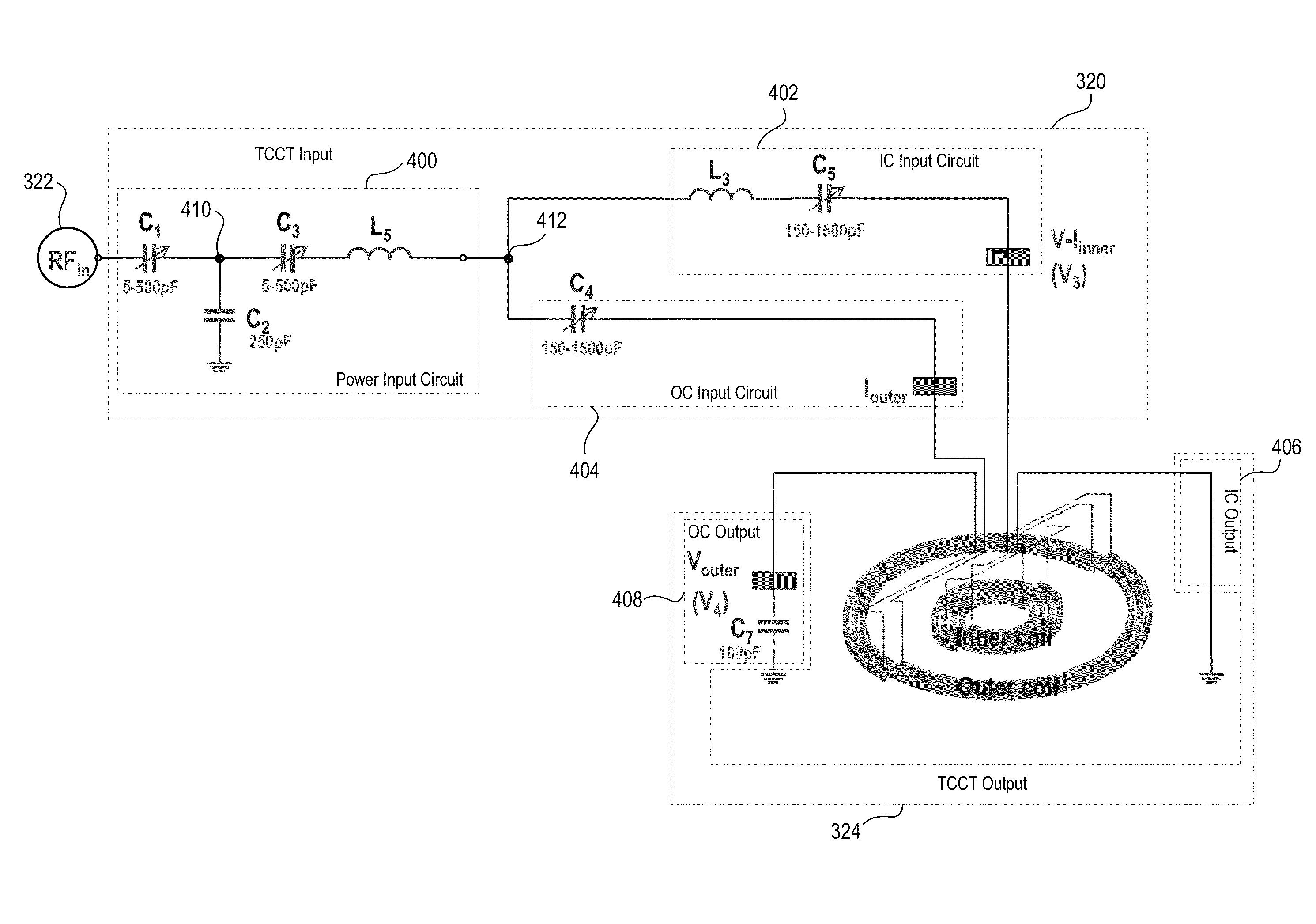 TCCT match circuit for plasma etch chambers