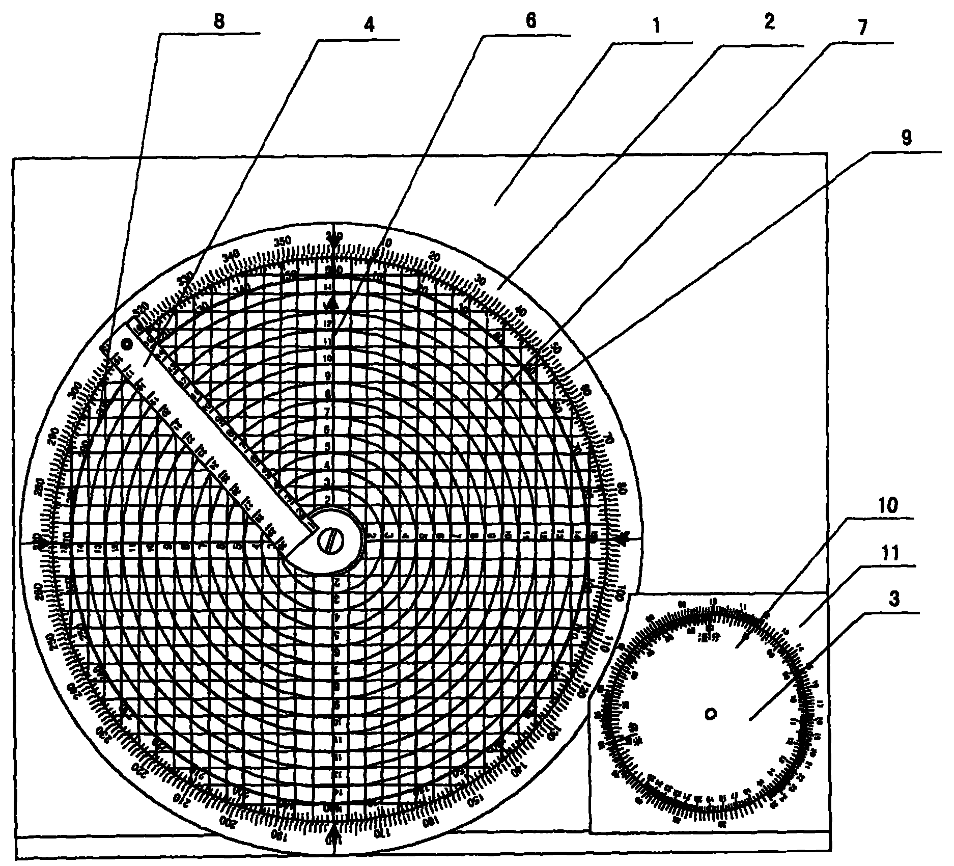 Navigation drawing and calculating disk