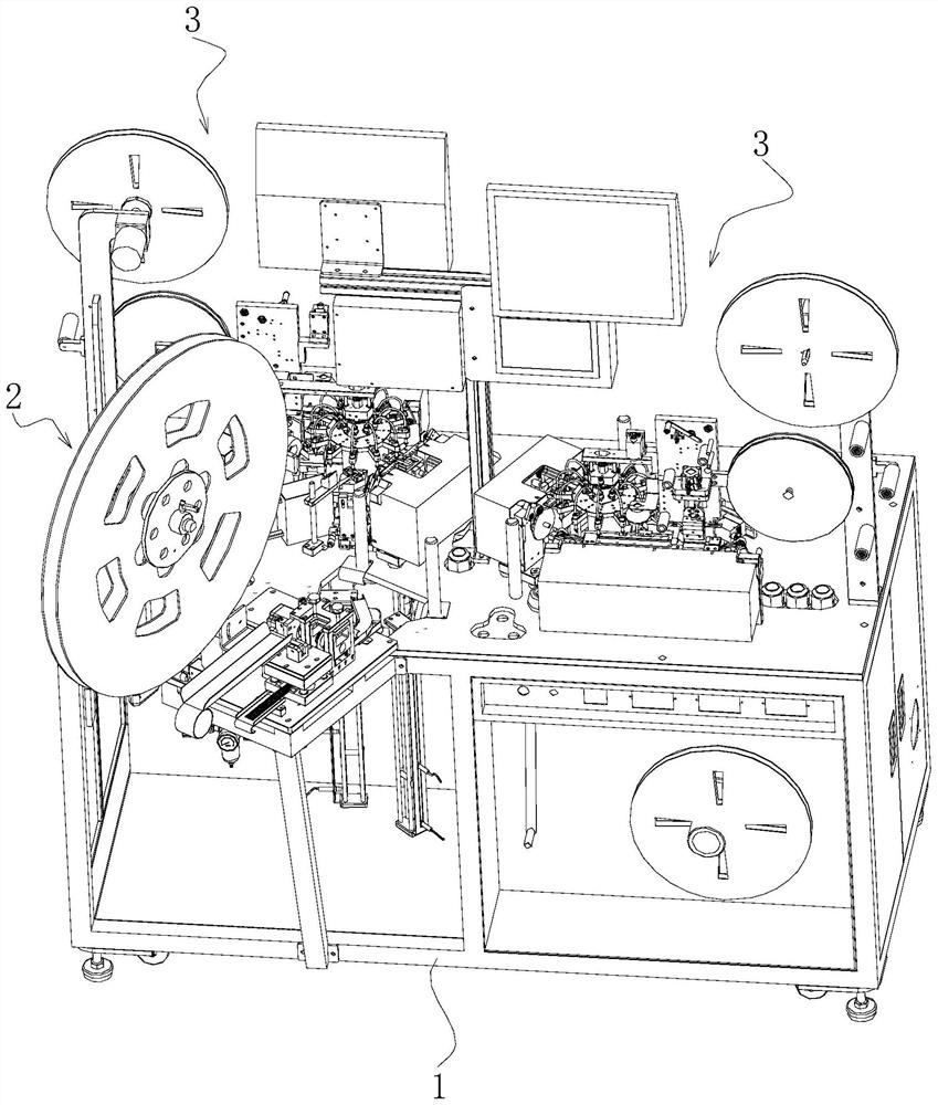 Elastic piece double-material-belt packaging machine