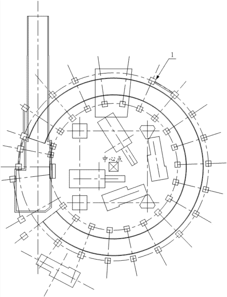 Auxiliary positioning device and positioning method of foundation bolts