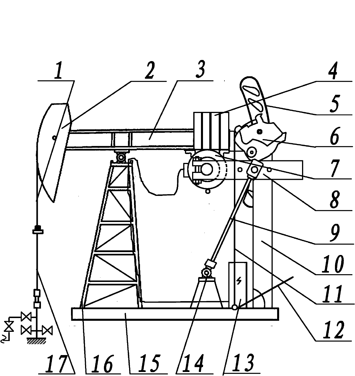 Electric motor direct-drive dead-weight balanced type beam-pumping unit