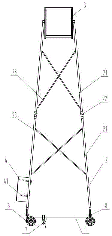 A car ladder used for maintenance of electrified railway catenary