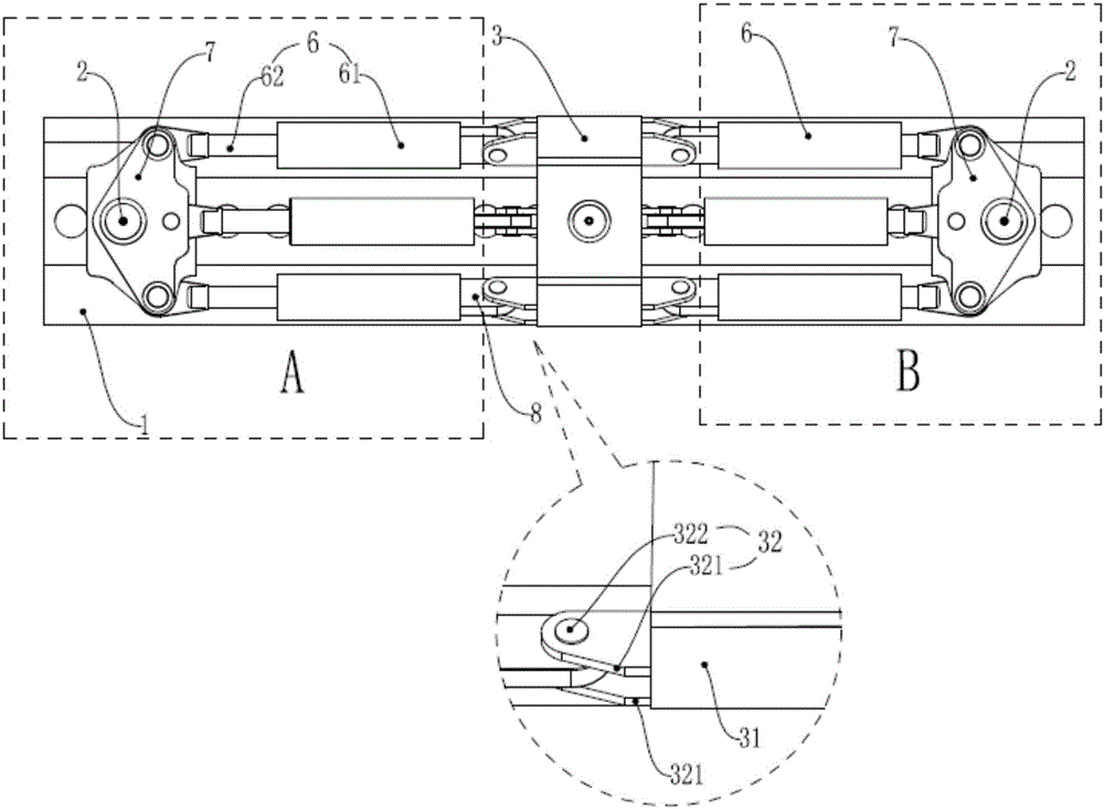 Detection device of offshore platform hydraulic type elevating mechanism