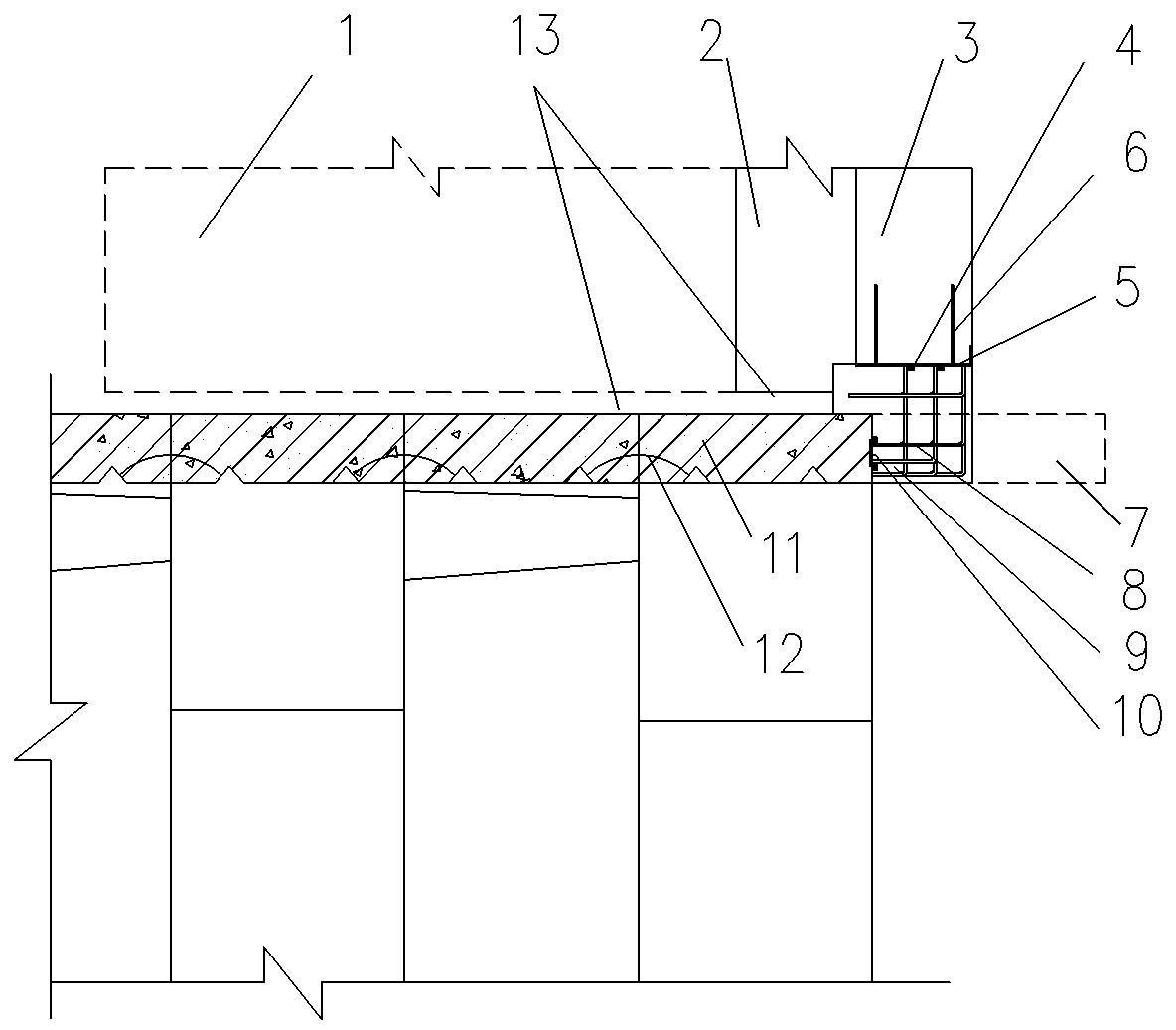 Shield machine access hole connector processing structure and method thereof