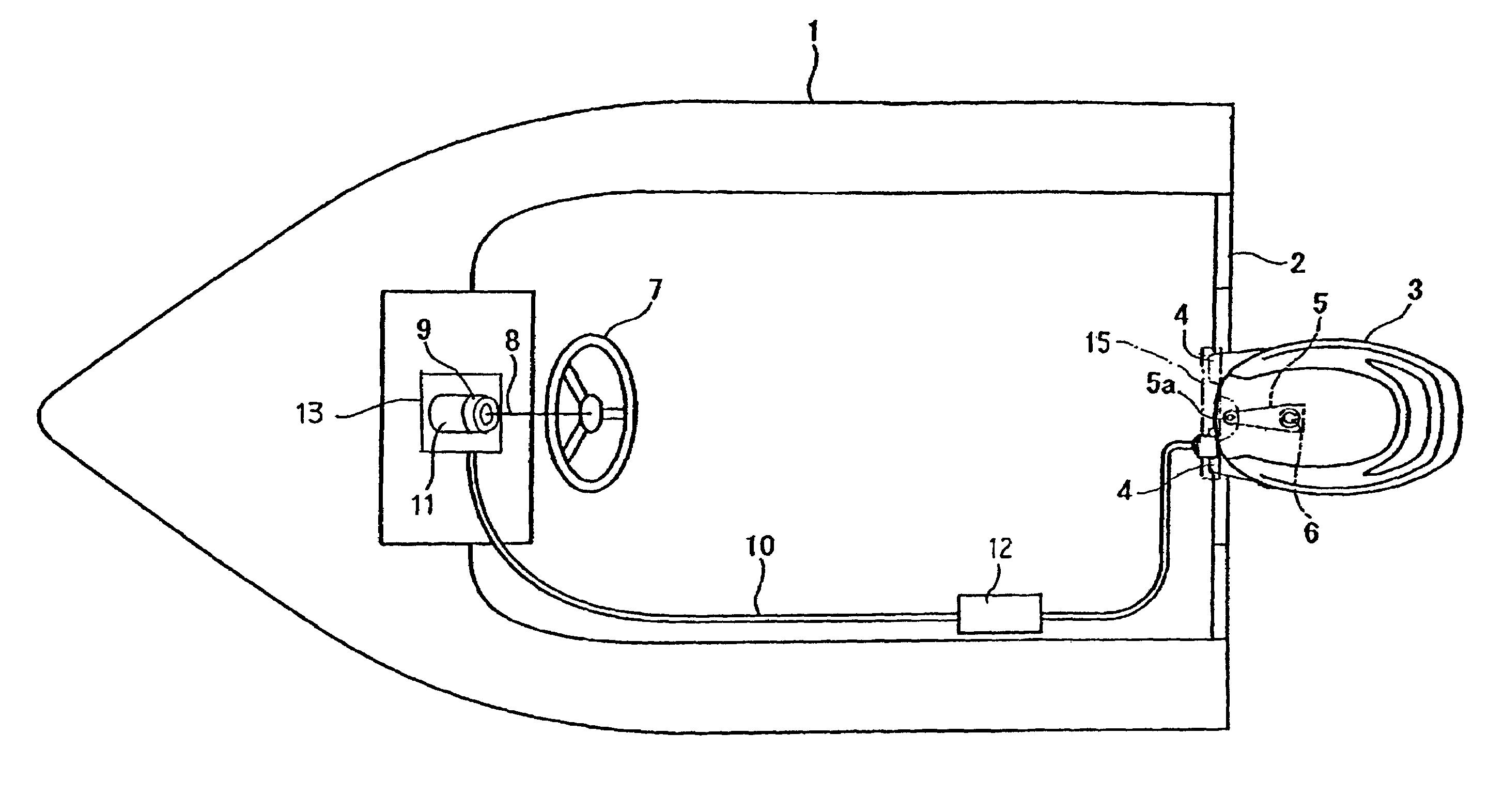 Steering system for boat