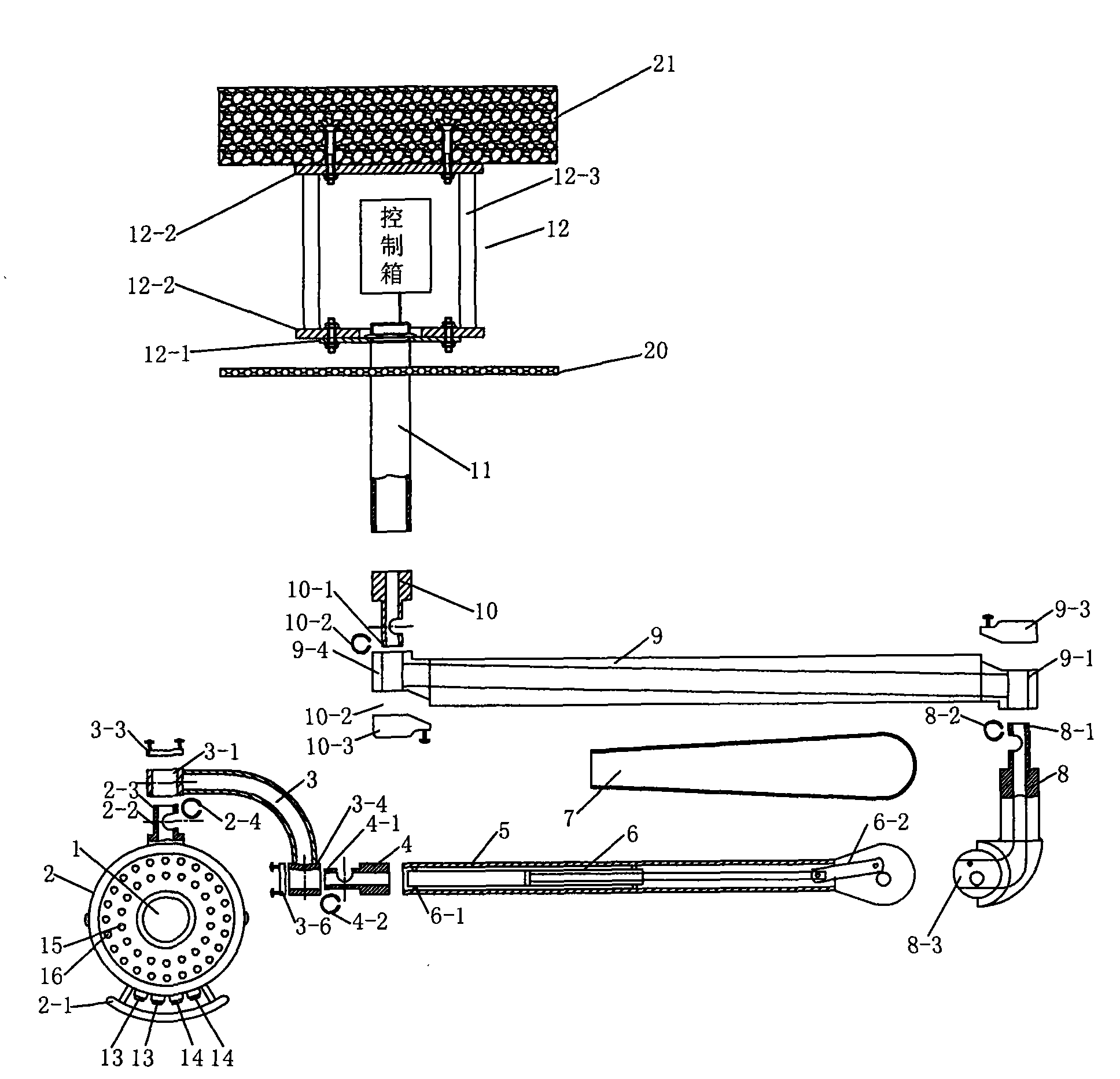 Lifting type hand-operated rocker arm device for video camera