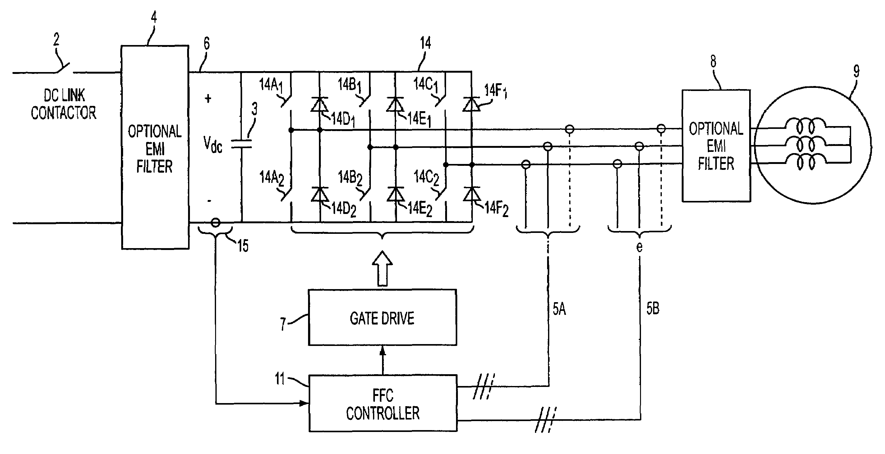 Enhanced floating reference frame controller for sensorless control of synchronous machines