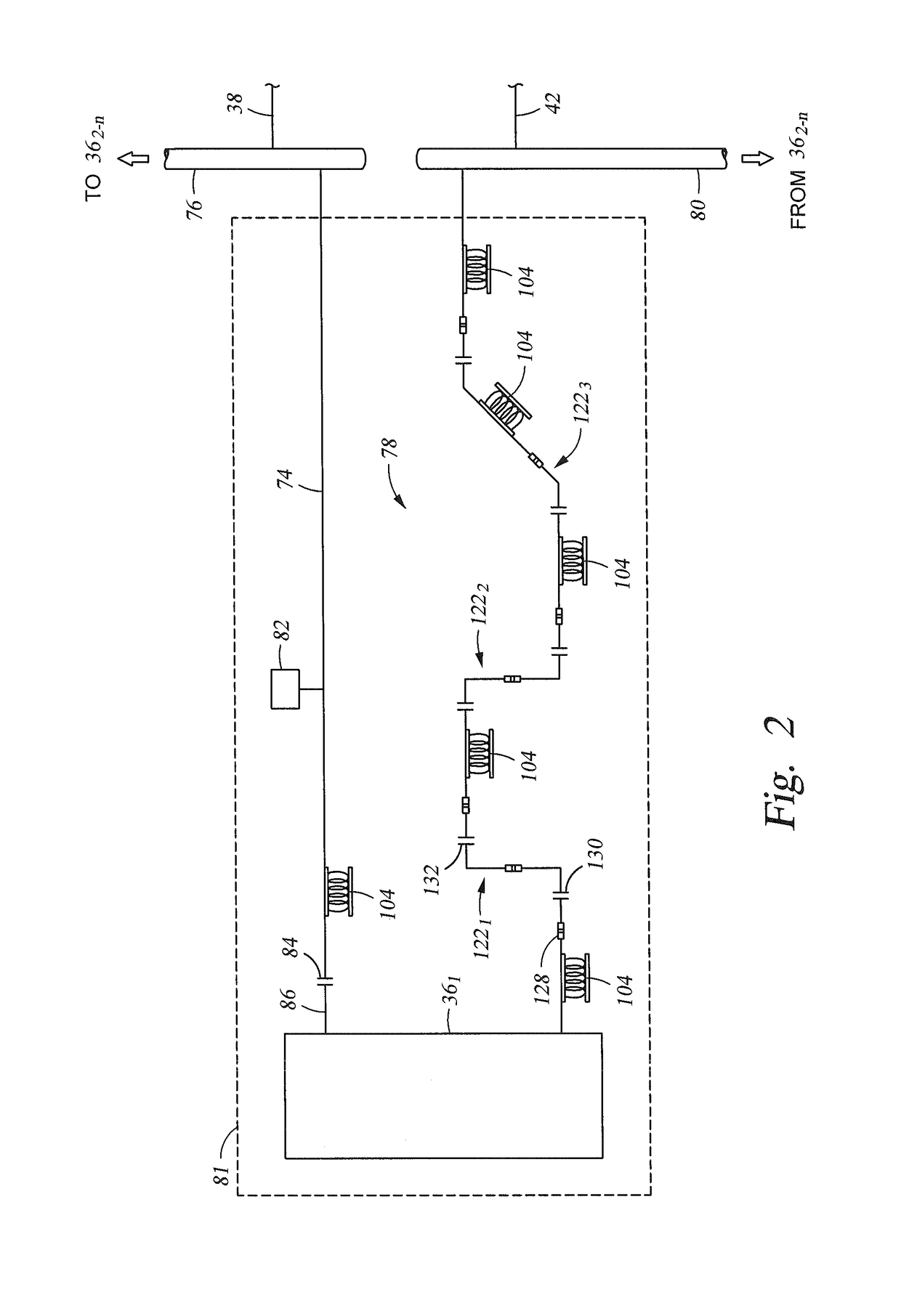 System for reducing vibrations in a pressure pumping fleet