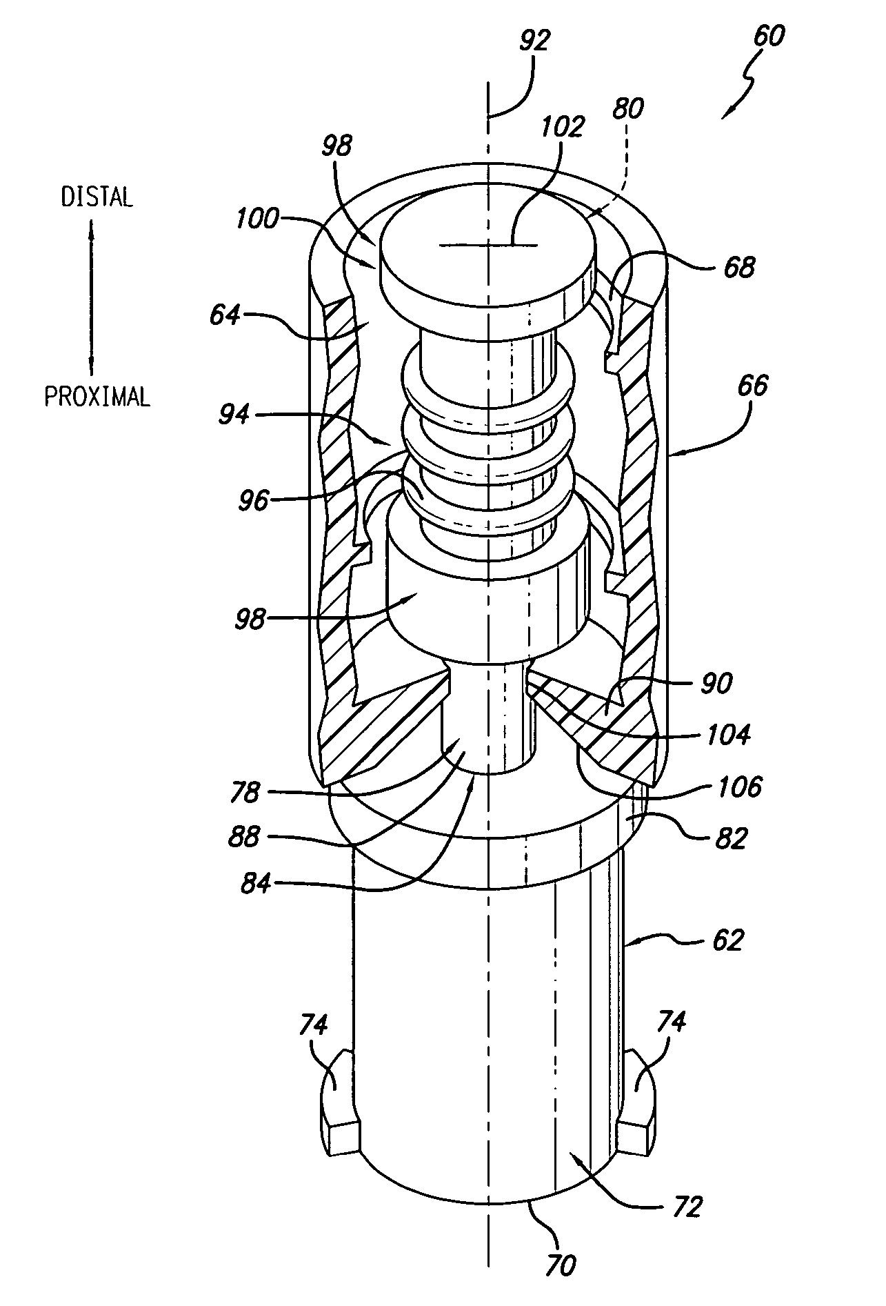 Self-sealing male connector