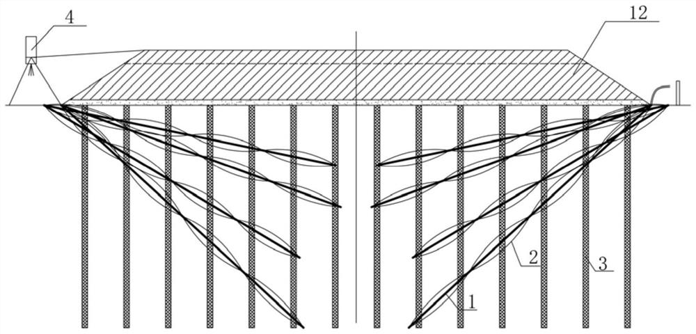 A method of using slanted hole cloth bag piles to control settlement excess of soft foundation