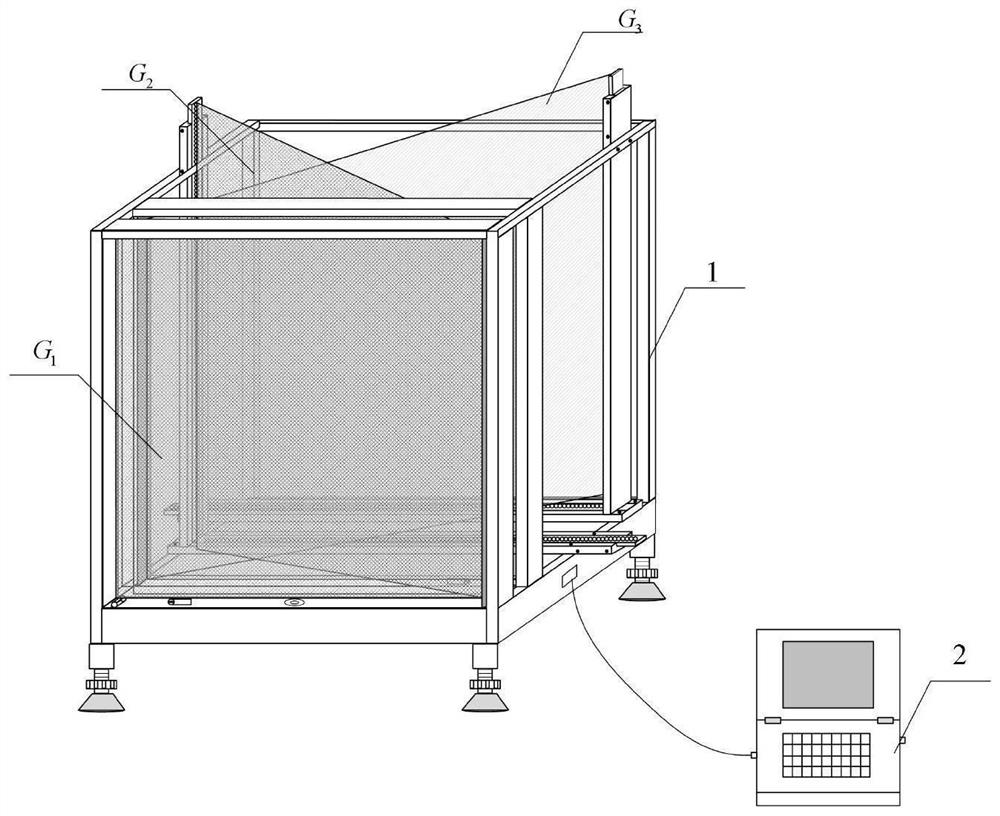 Reflection type multi-target targeting coordinate testing device and method