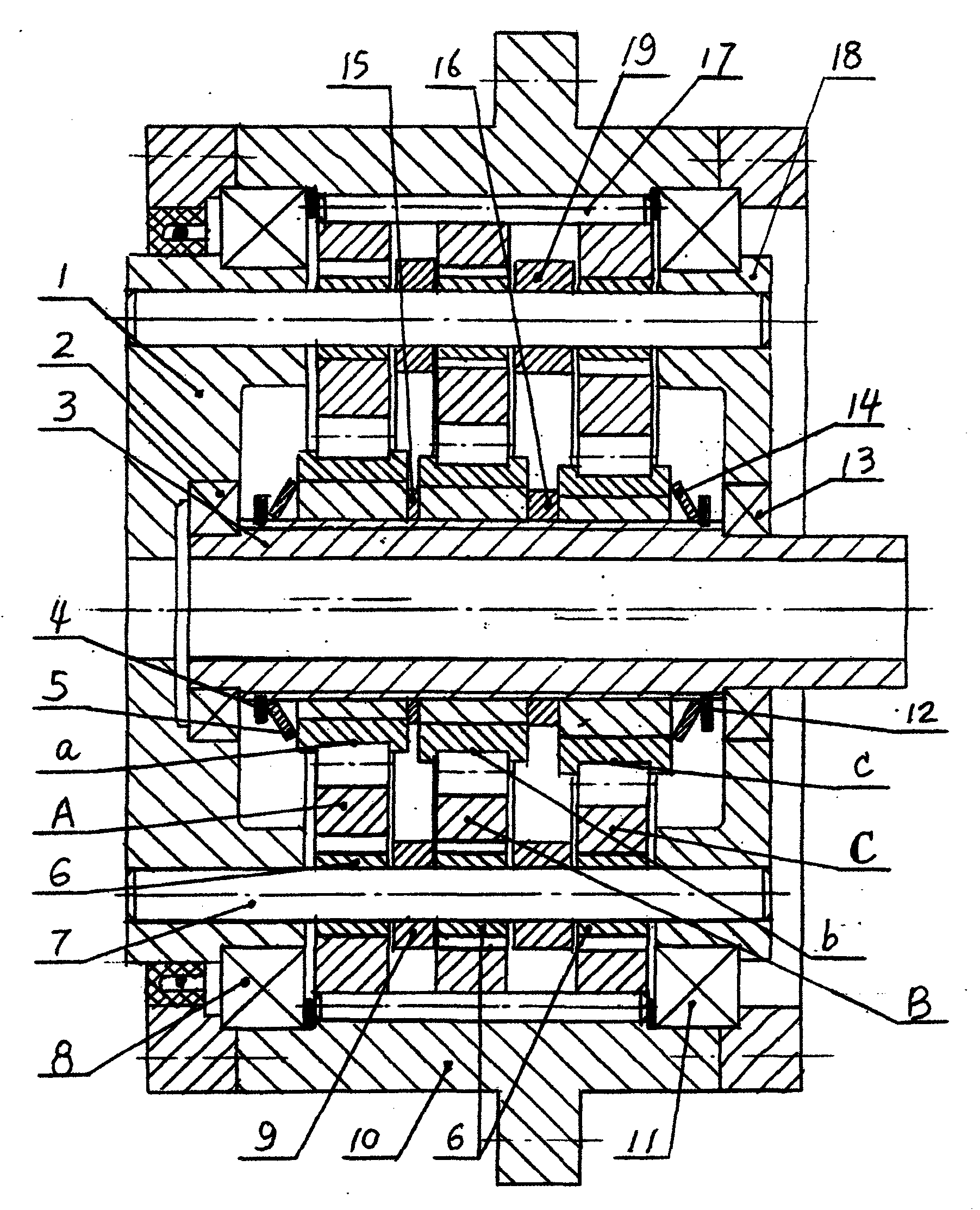 Three-piece type single-stage cycloid reducer of industrial robot