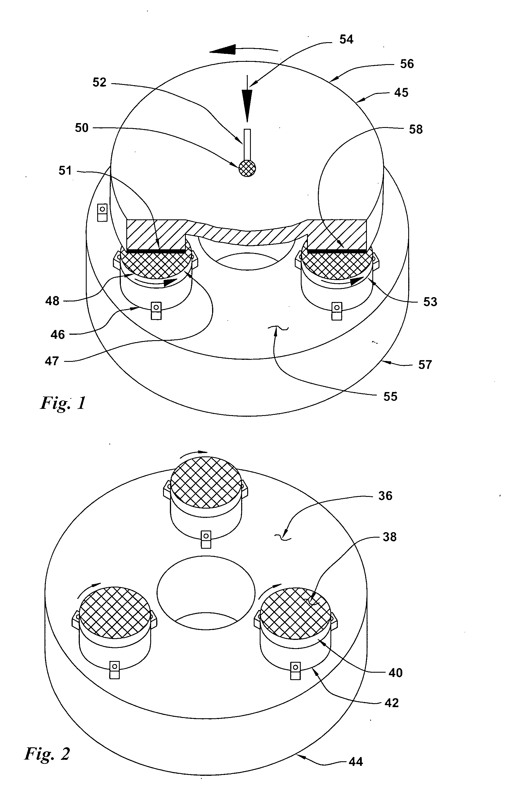 Three-point fixed-spindle floating-platen abrasive system