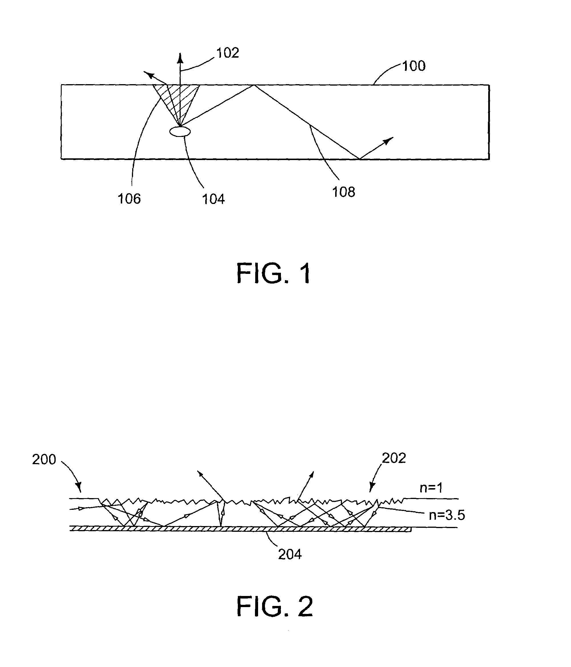 White, single or multi-color light emitting diodes by recycling guided modes