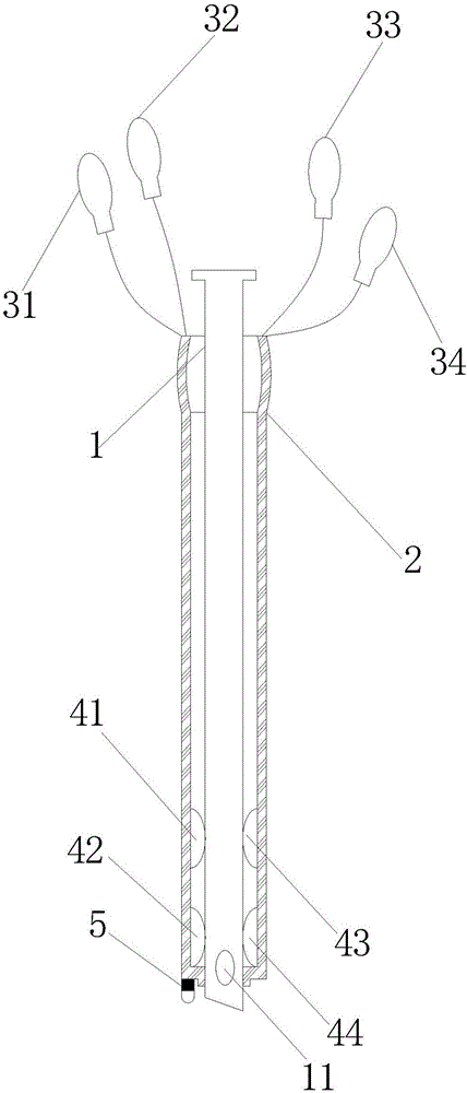 Sputum suction tube capable of being stretched into bronchus