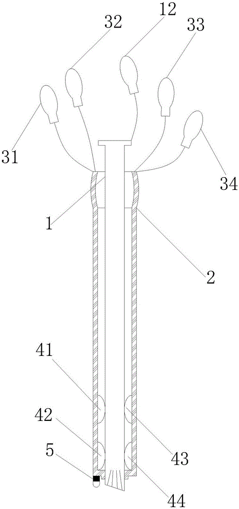 Sputum suction tube capable of being stretched into bronchus