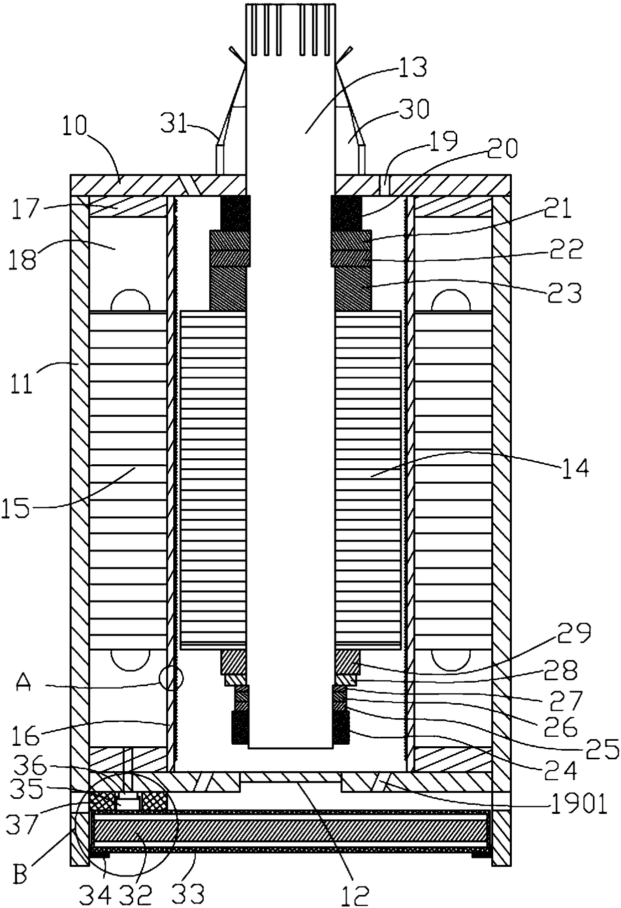 Shielding type permanent-magnetism high-speed motor of submersible pump