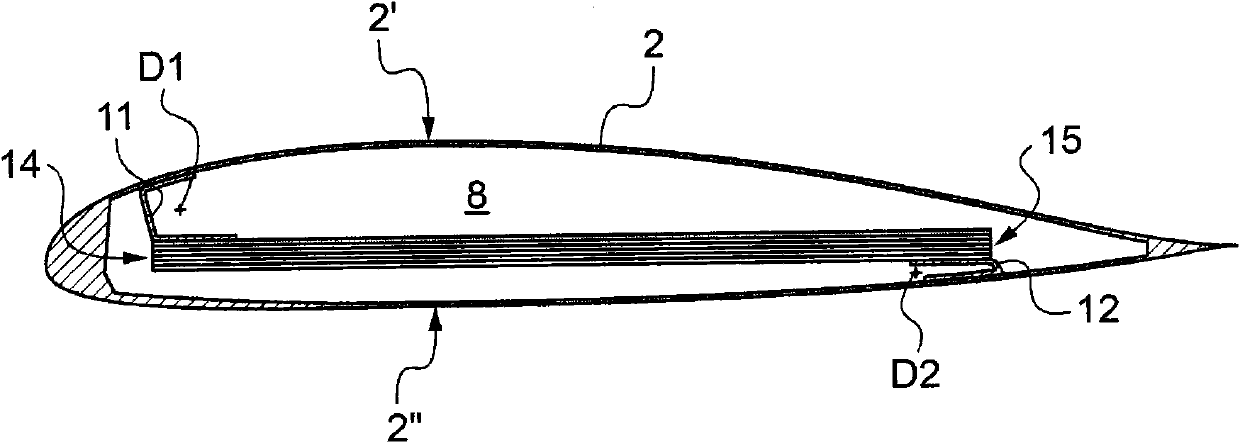 Blade with adaptive twist and rotor with such a blade