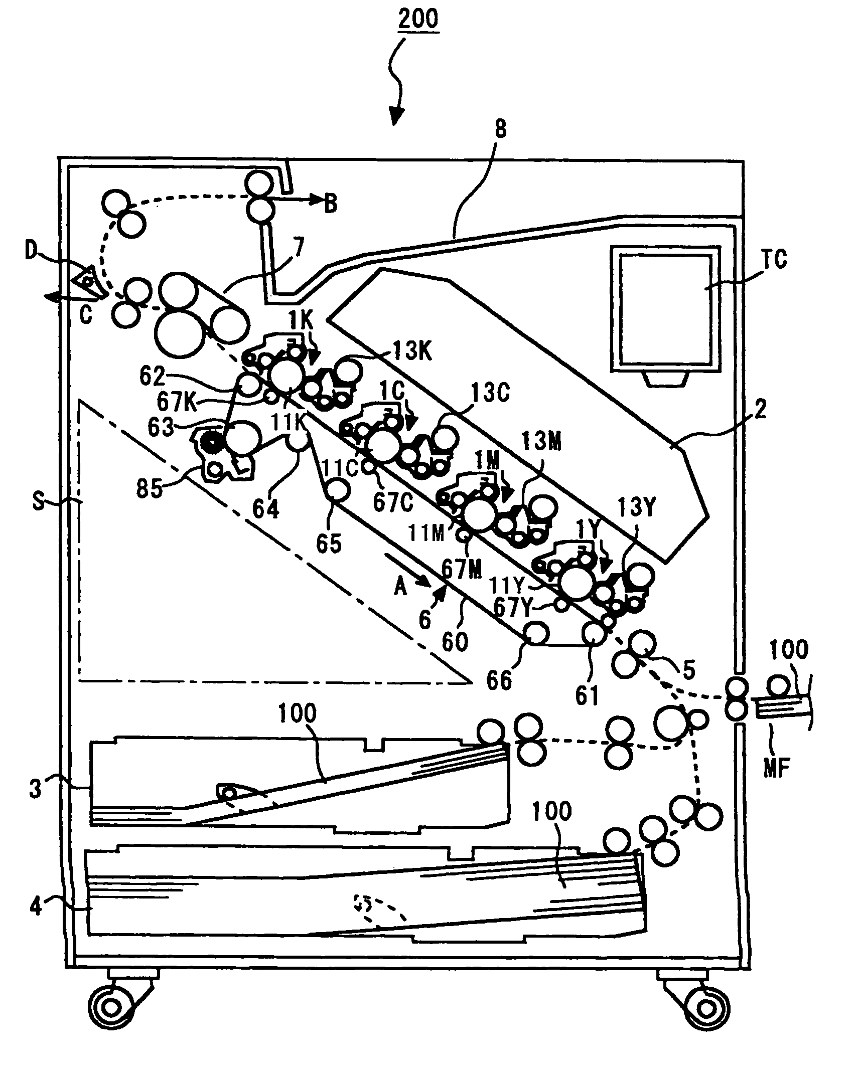 Imaging apparatus, and toner and process cartridge used in the imaging apparatus