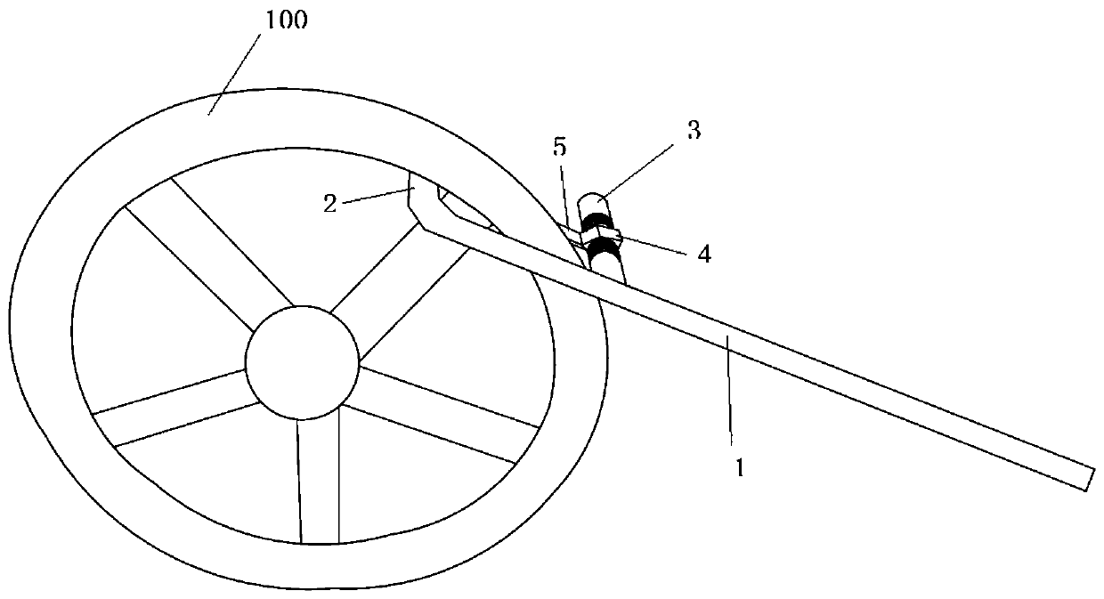 Movable thread-off proof anti-skid F-shaped valve key