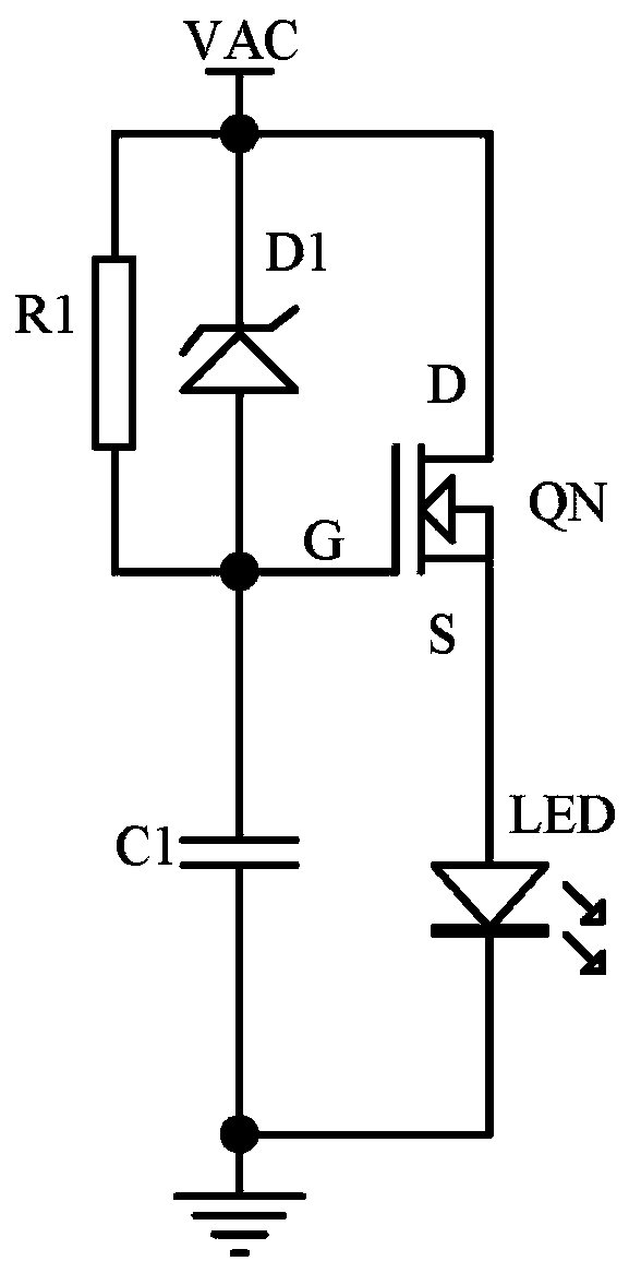 LED lamp voltage stabilizing method and circuit adapted to fluctuation of input voltage automatically