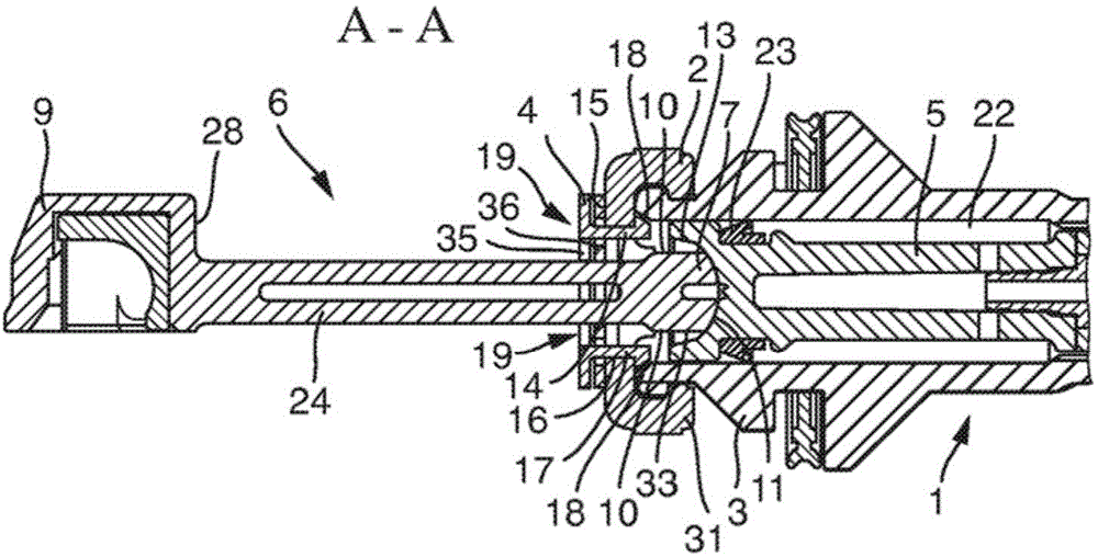 Arrangement and method for securing an actuating rod system of an actuating pedal in a motor vehicle