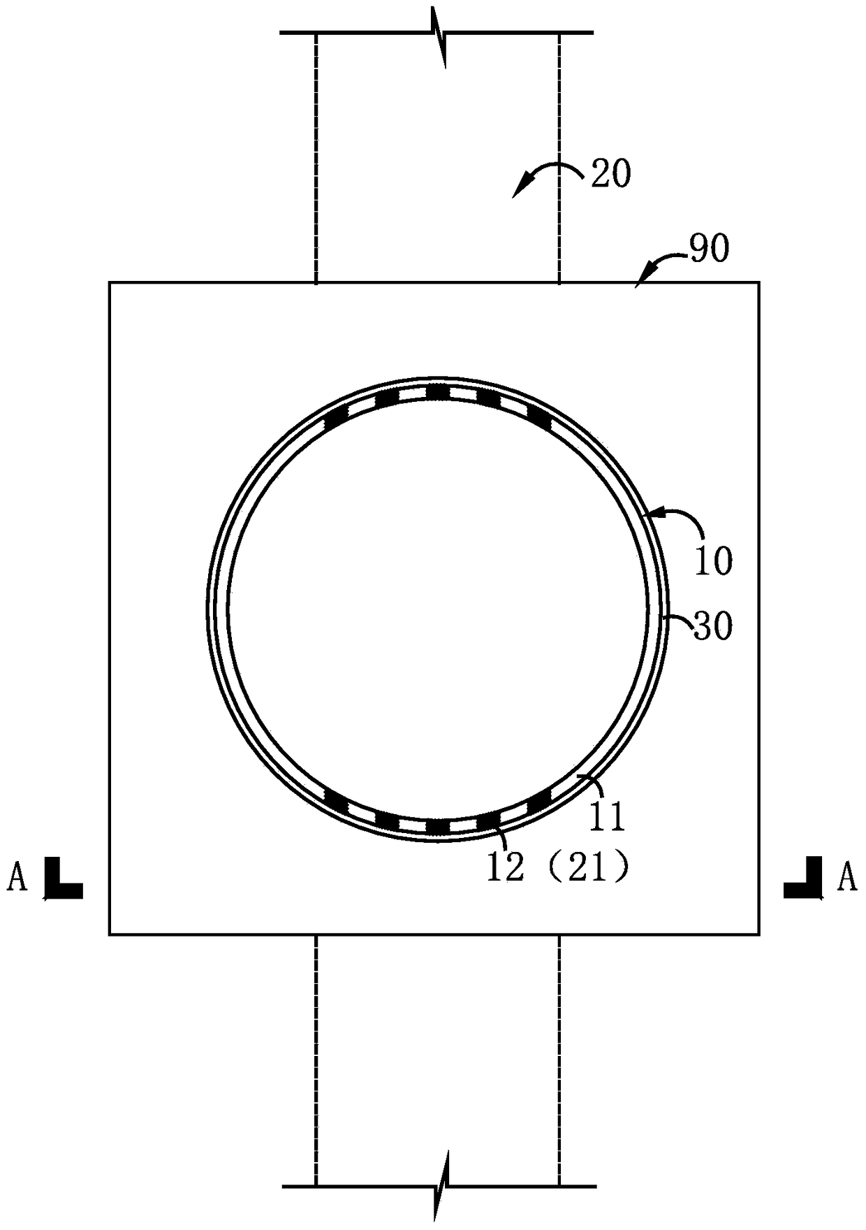 Connection joint between concrete filled steel tube column and reinforced concrete beam and its construction method