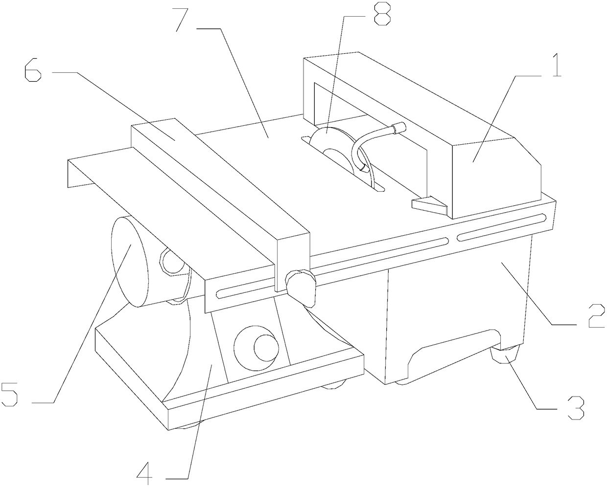 Fireproof dust removal type cutting device for wood machining