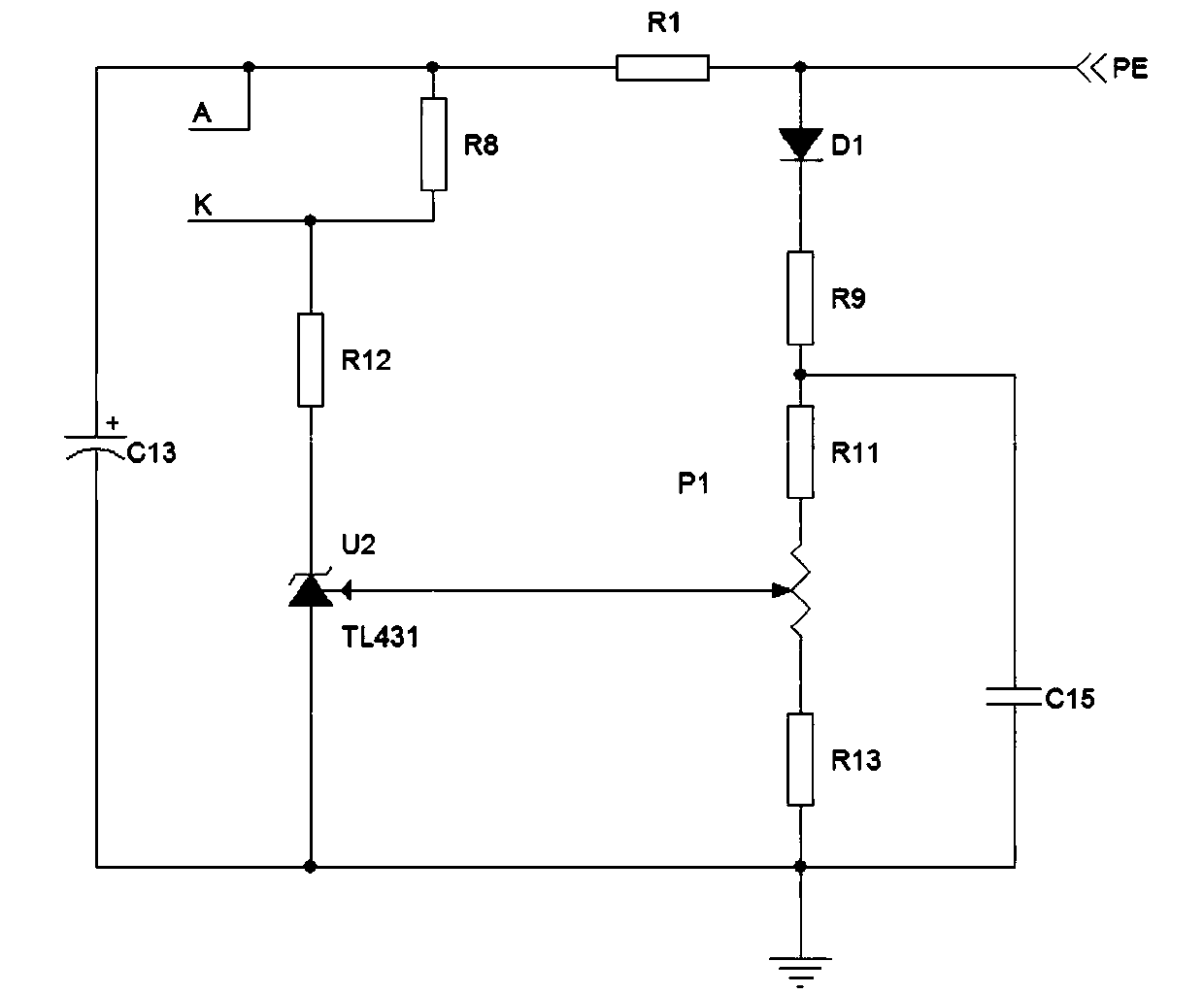 Alarm and protection circuit and method for direct-current/alternating-current power source