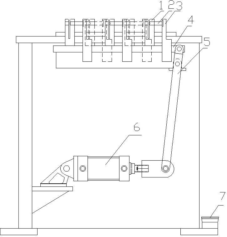 Perforating device of lead acid storage battery shell