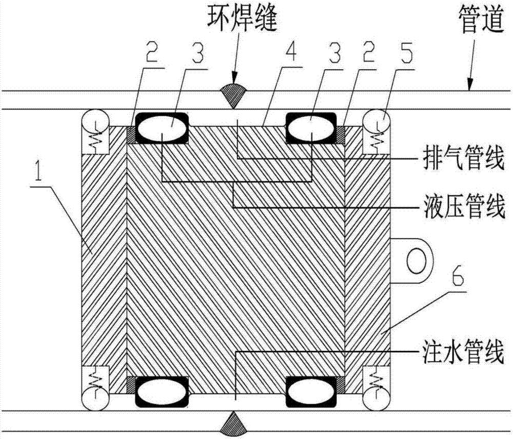 Pipe inner circumferential weld pressure test tool and pressure test method