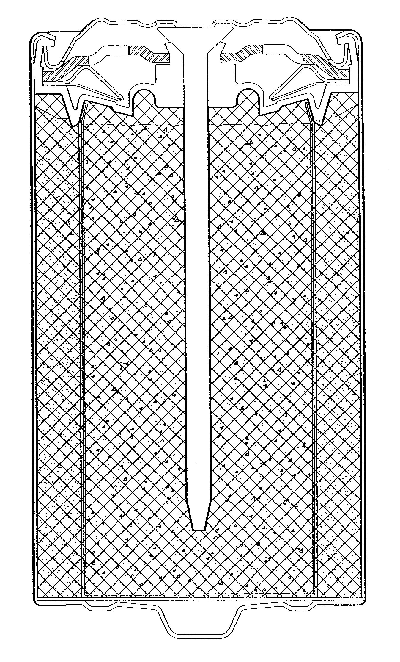 Battery constructions having increased internal volume for active components