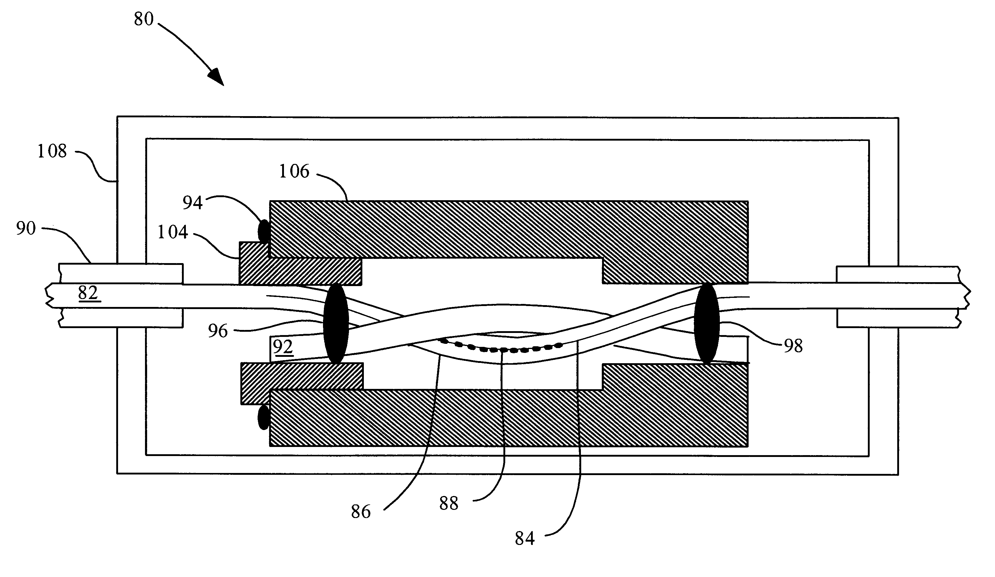 Thermal compensated compact bragg grating filter