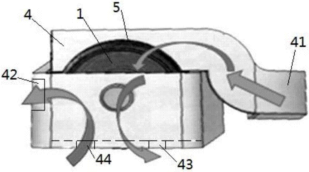 Cylindrical air intake and exhaust device and internal combustion engine cylinder cover