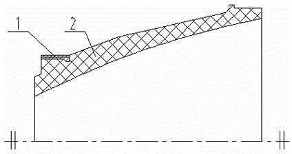 Half-and-half threaded connection structure of diffusing section of jet pipe of solid rocket engine