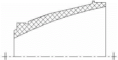 Half-and-half threaded connection structure of diffusing section of jet pipe of solid rocket engine