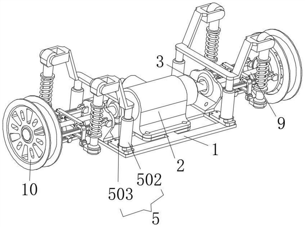 A car suspension with adjustable travel range