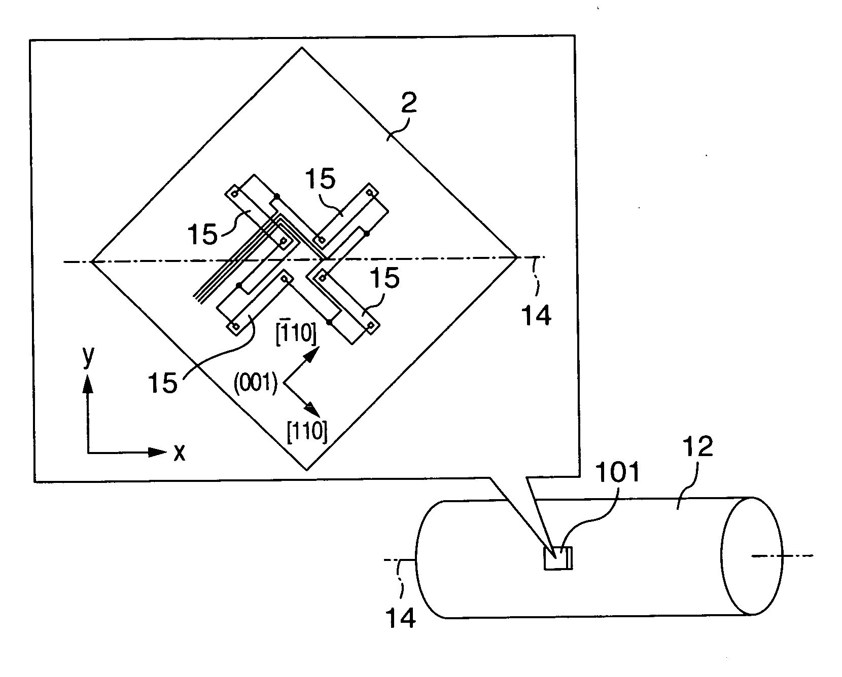 Rotating body dynamic quantity measuring device and system