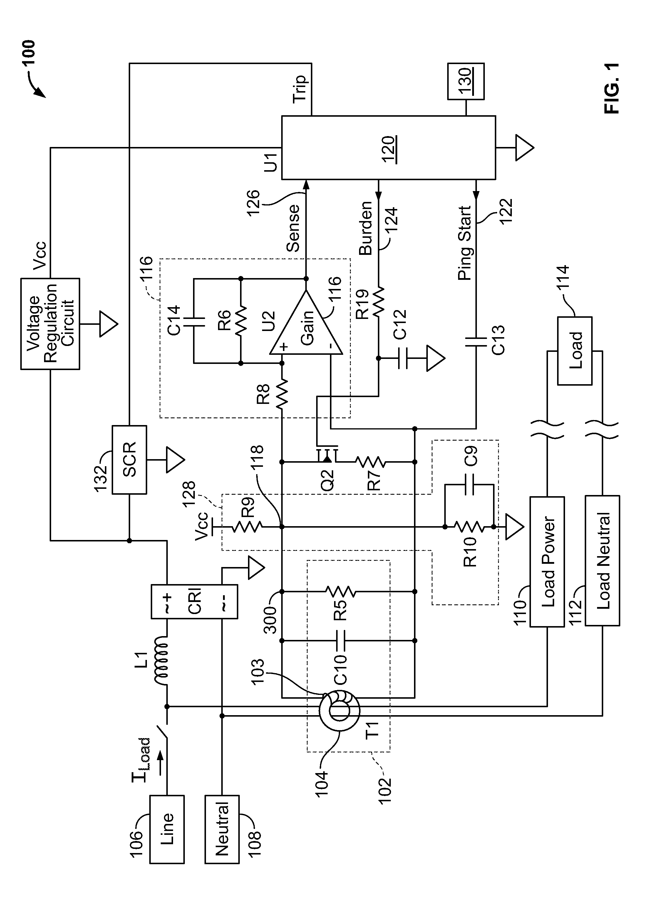 Apparatus and Method for Measuring Load Current Using a Ground Fault Sensing Transformer